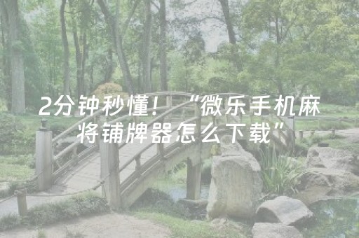 软件神器超燃!老友圈手机麻将其实是可以装挂的(小程序控牌器)