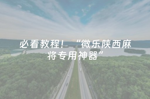 必看教程！“微乐陕西麻将专用神器”（详细开挂教程）-哔哩哔哩