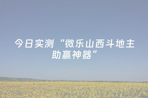 今日实测“微乐山西斗地主助赢神器”（详细辅助教程）-哔哩哔哩
