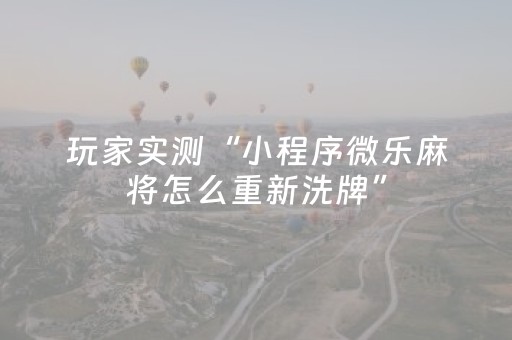 玩家实测“小程序微乐麻将怎么重新洗牌”（详细透视教程）-哔哩哔哩