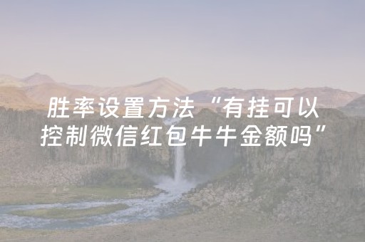 胜率设置方法“有挂可以控制微信红包牛牛金额吗”（详细透视教程）-哔哩哔哩