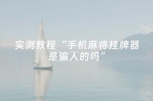 实测教程“手机麻将挂牌器是骗人的吗”（详细透视教程）-哔哩哔哩