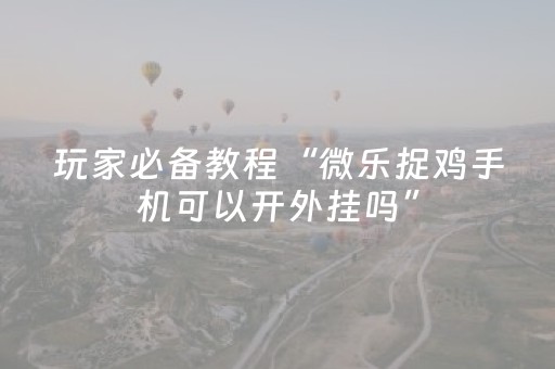 玩家必备教程“微乐捉鸡手机可以开外挂吗”（详细透视教程）-哔哩哔哩