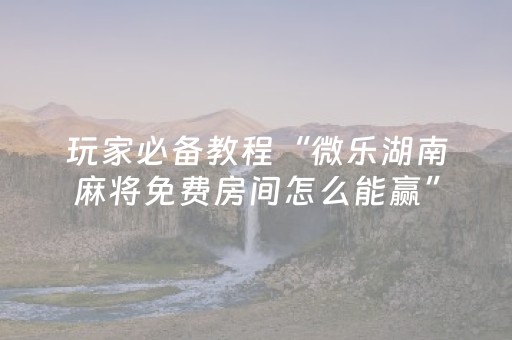 玩家必备教程“微乐湖南麻将免费房间怎么能赢”（详细透视教程）-哔哩哔哩
