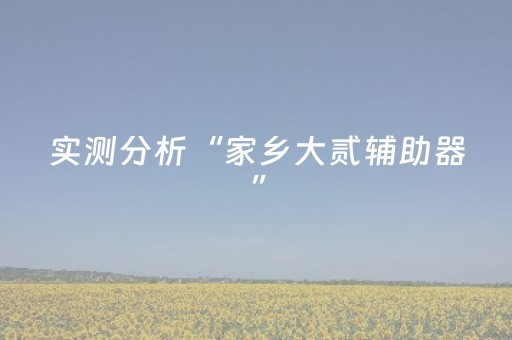 实测分析“家乡大贰辅助器”（详细透视教程）-哔哩哔哩