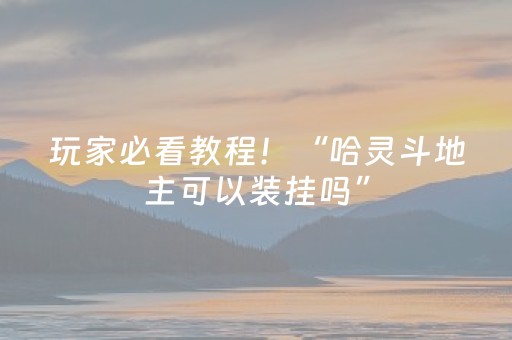 玩家必看教程！“哈灵斗地主可以装挂吗”（详细开挂教程）-哔哩哔哩