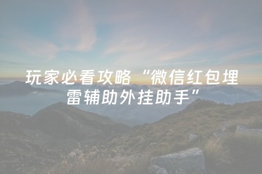 玩家必看攻略“微信红包埋雷辅助外挂助手”（详细透视教程）-哔哩哔哩