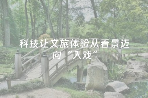 科技让文旅体验从看景迈向“入戏”