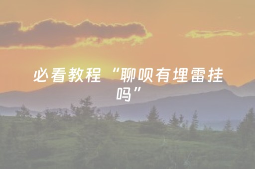 必看教程“聊呗有埋雷挂吗”（详细透视教程）-哔哩哔哩