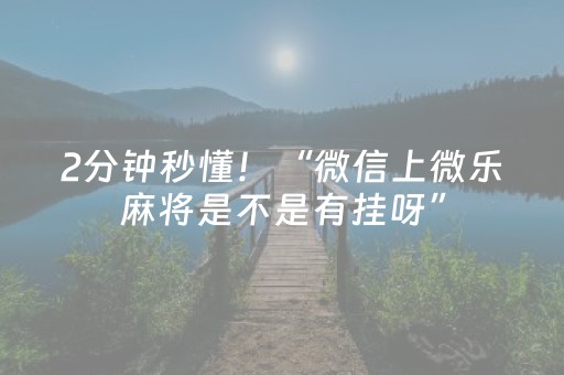 2分钟秒懂！“微信上微乐麻将是不是有挂呀”（详细开挂教程）-哔哩哔哩