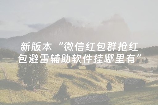 新版本“微信红包群抢红包避雷辅助软件挂哪里有”（详细透视教程）-哔哩哔哩