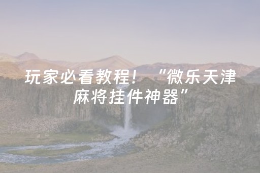 玩家必看教程！“微乐天津麻将挂件神器”（详细开挂教程）-哔哩哔哩