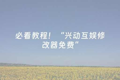 必看教程！“兴动互娱修改器免费”（详细辅助教程）-哔哩哔哩