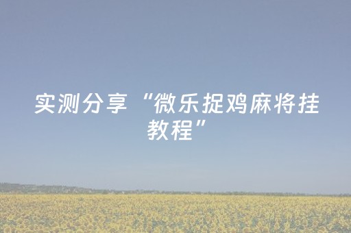 实测分享“微乐捉鸡麻将挂教程”（详细透视教程）-哔哩哔哩