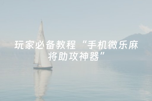 玩家必备教程“手机微乐麻将助攻神器”（详细透视教程）-哔哩哔哩
