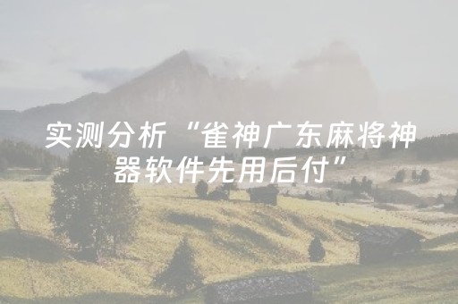 实测分析“雀神广东麻将神器软件先用后付”（详细透视教程）-哔哩哔哩