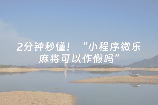 2分钟秒懂！“小程序微乐麻将可以作假吗”（详细开挂教程）-哔哩哔哩