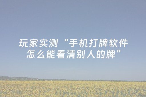 玩家实测“手机打牌软件怎么能看清别人的牌”（详细透视教程）-哔哩哔哩