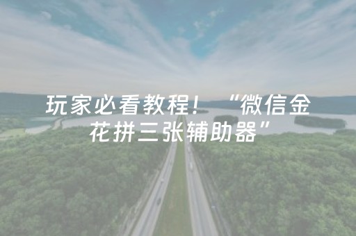 玩家必看教程！“微信金花拼三张辅助器”（详细透视教程）-哔哩哔哩