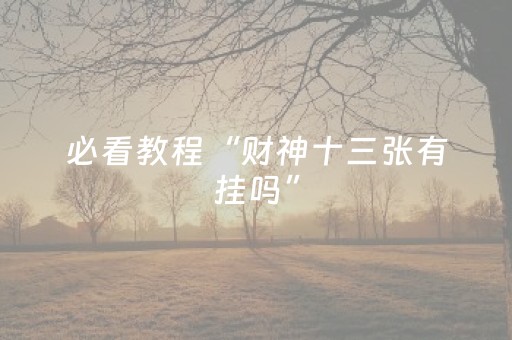 必看教程“财神十三张有挂吗”（详细透视教程）-哔哩哔哩