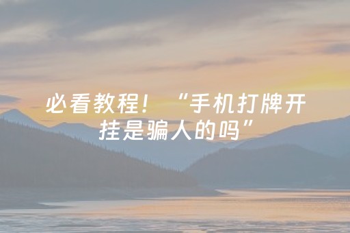 必看教程！“手机打牌开挂是骗人的吗”（详细辅助教程）-哔哩哔哩