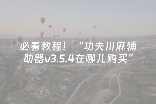 必看教程！“功夫川麻辅助器v3.5.4在哪儿购买”（详细透视教程）-哔哩哔哩