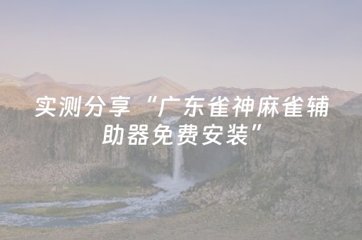 实测分享“广东雀神麻雀辅助器免费安装”（详细开挂教程）-哔哩哔哩