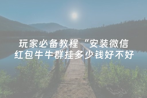 玩家必备教程“安装微信红包牛牛群挂多少钱好不好用 ”（详细透视教程）-哔哩哔哩