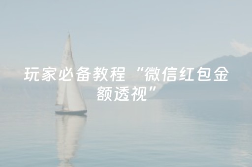 玩家必备教程“微信红包金额透视”（详细透视教程）-哔哩哔哩
