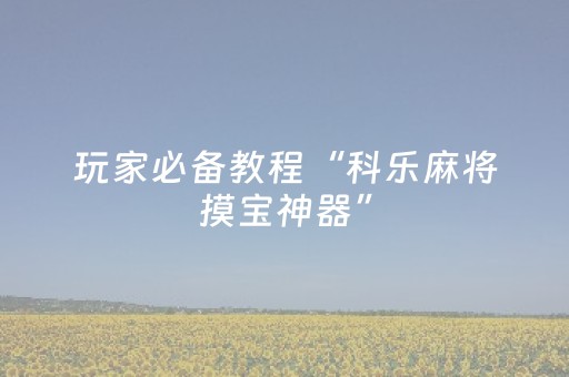 玩家必备教程“科乐麻将摸宝神器”（详细透视教程）-哔哩哔哩