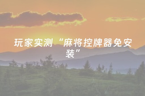 玩家实测“麻将控牌器免安装”（详细透视教程）-哔哩哔哩