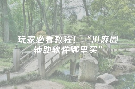 玩家必看教程！“川麻圈辅助软件哪里买”（详细透视教程）-哔哩哔哩