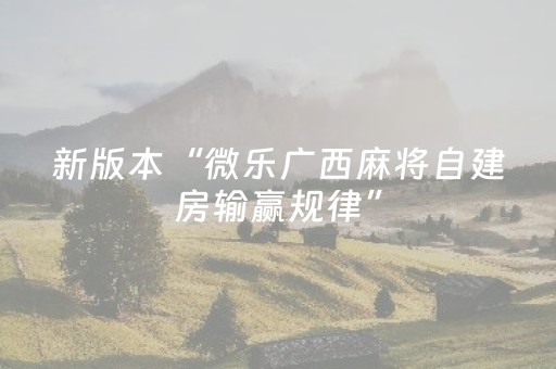 新版本“微乐广西麻将自建房输赢规律”（详细透视教程）-哔哩哔哩