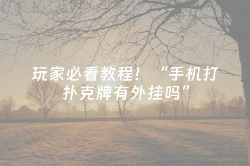 玩家必看教程！“手机打扑克牌有外挂吗”（详细透视教程）-哔哩哔哩
