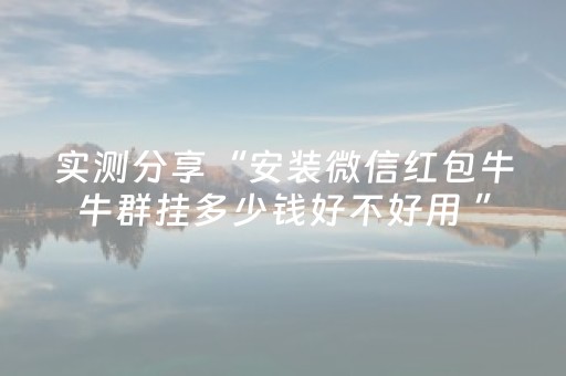 实测分享“安装微信红包牛牛群挂多少钱好不好用 ”（详细透视教程）-哔哩哔哩