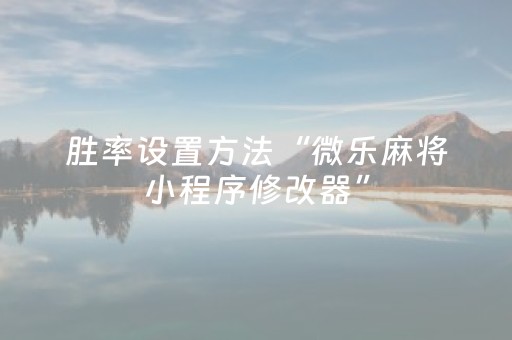 胜率设置方法“微乐麻将小程序修改器”（详细透视教程）-哔哩哔哩