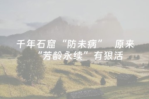 千年石窟“防未病”   原来“芳龄永续”有狠活