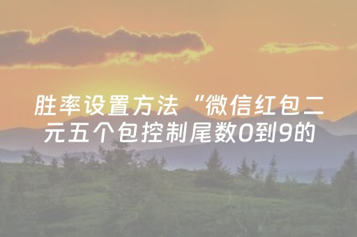 胜率设置方法“微信红包二元五个包控制尾数0到9的软件”（详细透视教程）-哔哩哔哩