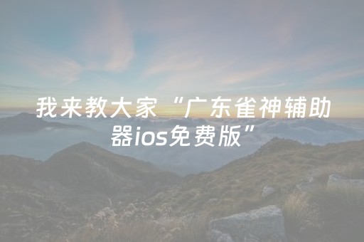 我来教大家“广东雀神辅助器ios免费版”（详细透视教程）-哔哩哔哩