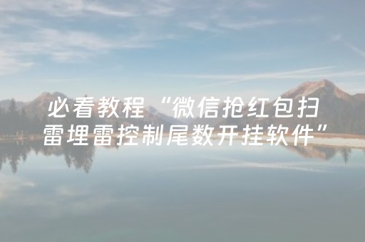 必看教程“微信抢红包扫雷埋雷控制尾数开挂软件”（详细透视教程）-哔哩哔哩