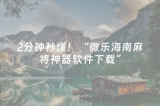 2分钟秒懂！“微乐海南麻将神器软件下载”（详细辅助教程）-哔哩哔哩