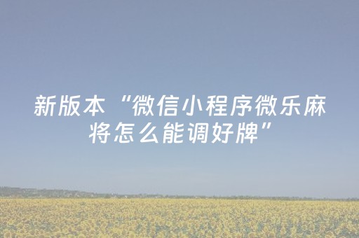 新版本“微信小程序微乐麻将怎么能调好牌”（详细透视教程）-哔哩哔哩