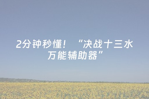 2分钟秒懂！“决战十三水万能辅助器”（详细辅助教程）-哔哩哔哩