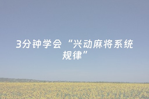 3分钟学会“兴动麻将系统规律”（详细透视教程）-哔哩哔哩