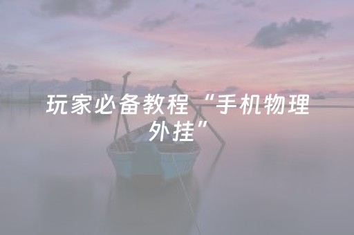 玩家必备教程“手机物理外挂”（详细透视教程）-哔哩哔哩
