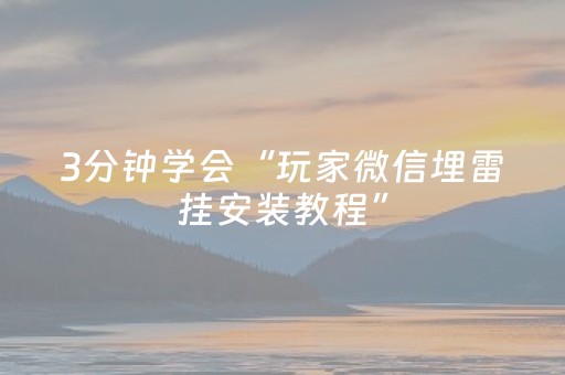 3分钟学会“玩家微信埋雷挂安装教程”（详细透视教程）-哔哩哔哩