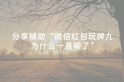 分享辅助“微信红包玩牌九为什么一直输了”（详细透视教程）-哔哩哔哩
