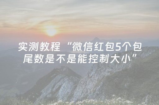 实测教程“微信红包5个包尾数是不是能控制大小”（详细透视教程）-哔哩哔哩