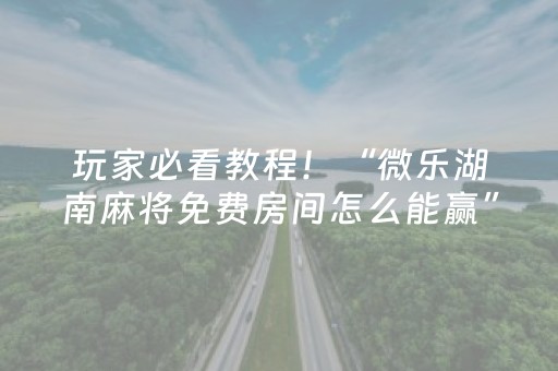 玩家必看教程！“微乐湖南麻将免费房间怎么能赢”（详细辅助教程）-哔哩哔哩