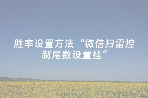 胜率设置方法“微信扫雷控制尾数设置挂”（详细透视教程）-哔哩哔哩